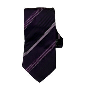Hugo Boss Navy tie with Purple Stripe Men's Cravate Neck Tie